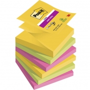 Post-it Super Sticky Z-Notes 76mmx76mm 90ark/blk 6blk/pak Carnival farvekollektion