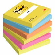 Post-it notes neon 76x76mm Energetic Colour 6blk/pak