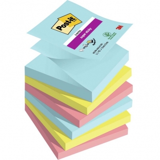 Post-it Super Sticky Z-Notes76mmx76mm 90ark/blk 6blk/pak Cosmic farvekollektion